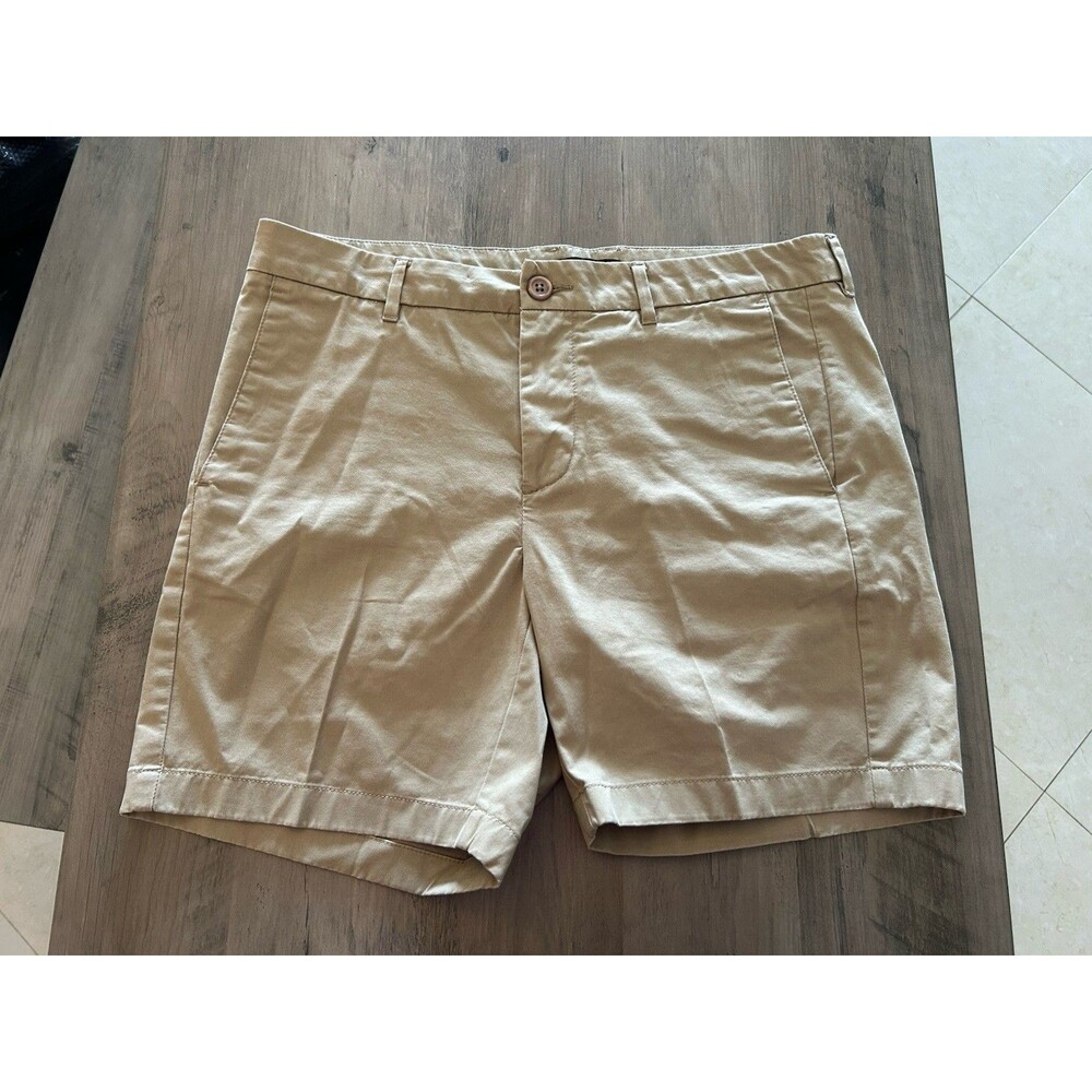 Quince Men Organic Cotton Classic Stretch Chino Shorts Beige Size 32 - Picture 1 of 7